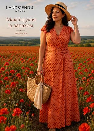 Максі-сукня lands’ end із запахом • розмір 48