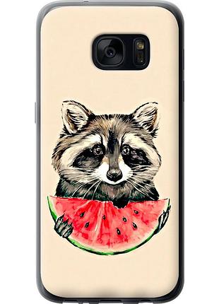 Чехол 2d пластиковый на телефон samsung galaxy s7 g930f енотик с арбузом "4605t-106-58250"