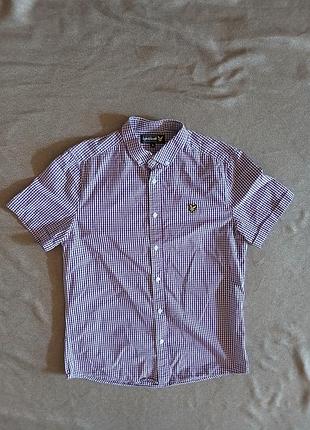 Мужская рубашка lyle &amp; scott gingham с коротким рукавом размер m