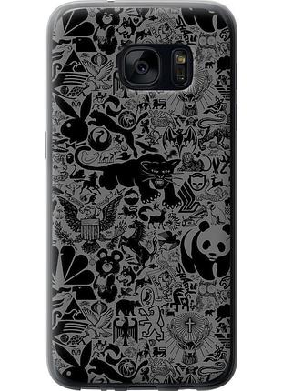 Чохол 2d пластиковий на телефон samsung galaxy s7 g930f чорно-сірий стікер бомбінг "2432t-106-58250"