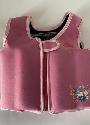 Дитячий жилет для плавання від zoggs, на 2-3 р, для допомоги дитині в опануванні навичок плавання; детский плавательный жилет от zoggs в розовом цвете