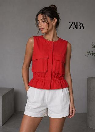 Новый красный жилет (на 164 см, но можно на xs) zara