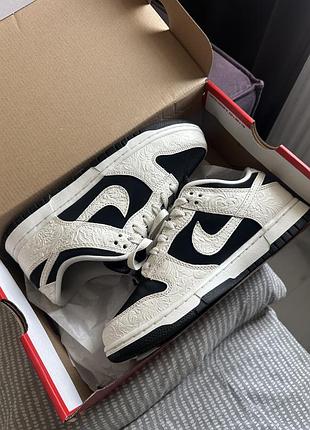 Nike dunk if3944-001 sail metalic gold кросівки кеди з тисненням