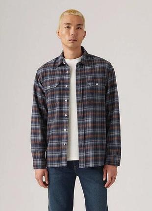 Мужская фланелевая рубашка levi's в клетку