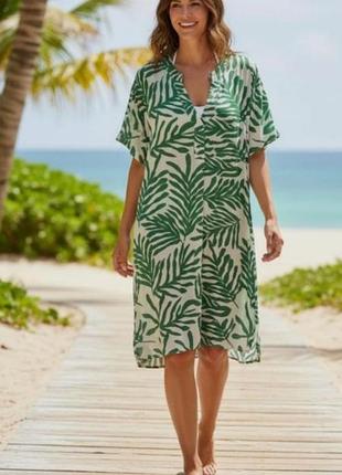 Натуральна сукня h&m в пальмовий принт 🌴 р.л
