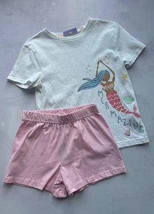 Пижама на девочку летняя русалочка от primark р.116 см (5-6 лет)