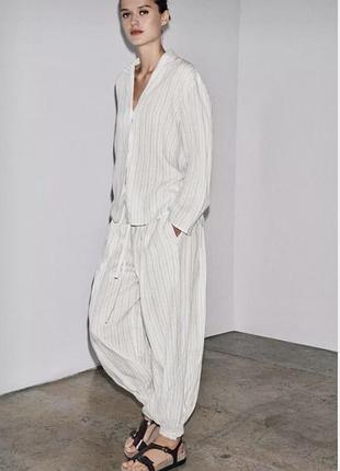 Льняний жіночий костюм zara
