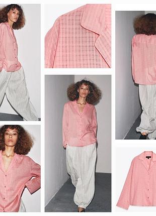 Нова невагома бавовняна рожева сорочка zara