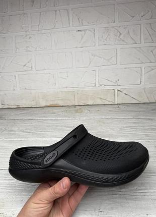 Черные удобные кроксы crocs literide 360 clog m8 w10