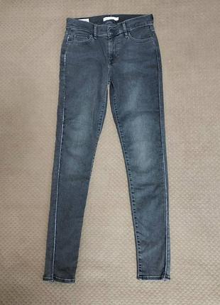 Джинси жіночі levi's premium 710 сірі 28 нові — super skinny висока посадка