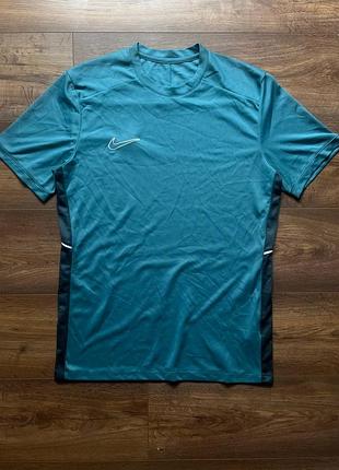 Чоловіча тренувальна футболка nike m-l dri-fit бірюзова оригінал ідеал нові колекції спортивна для залу бігова