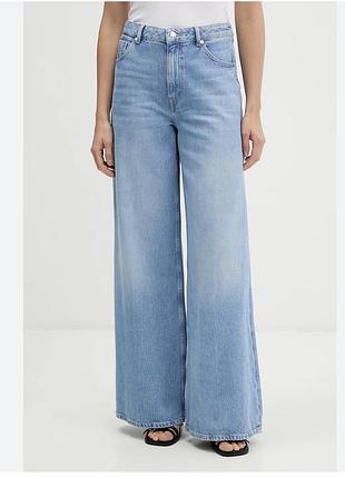 Женские светло-голубые джинсы свободного кроя wide leg
