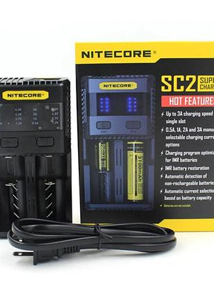 Зарядное устройство nitecore sc2 двухканальное для li-ion аккумуляторов