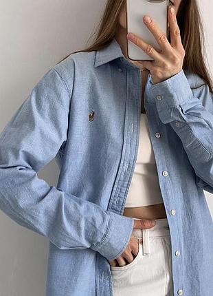 Хлопковая рубашка известного бренда polo ralph lauren