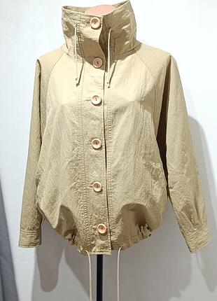 Куртка женская ветровка дождевик со стойкой беж l xl