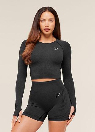 Жіночий спортивний укорочений лонгслів gymshark vital seamless 2.0 long sleeve crop top, розмір s