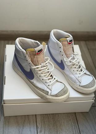 Високі кеди nike blazer mid '77 vintage оригінал (white purple)