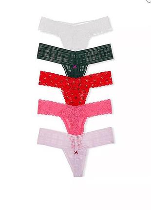 Набір трусиків з 5 шт стринги victoria’s secret оригінал