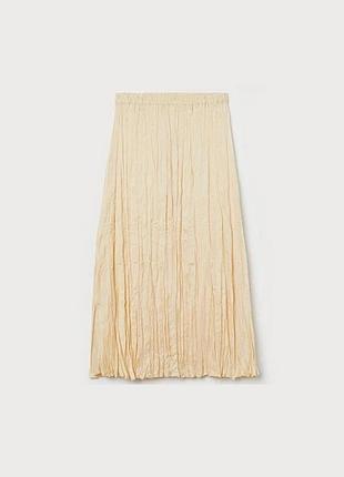 Спідниця пліссе лимонного кольору топлене масло колір h&m