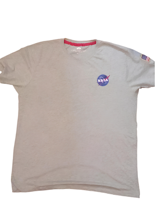 Футболка alpha industries nasa original 3xl сіра | space shuttle mission | оригінал