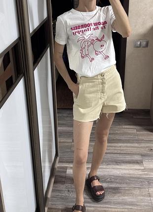 Бежеві джинсові шорти zara, коричневі шорти