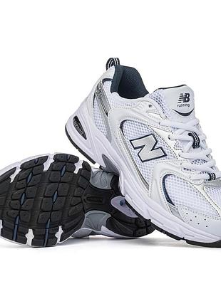 Стильные женские кроссовки new balance 530 white silver blue