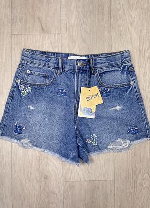 Джинсові шорти zara зі стічем