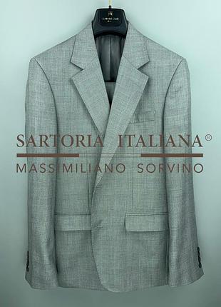 Sartoria italiana massimiliano sorvino glen check чоловічий класичний костюм двійка сірий у клітинку розмір 48 м