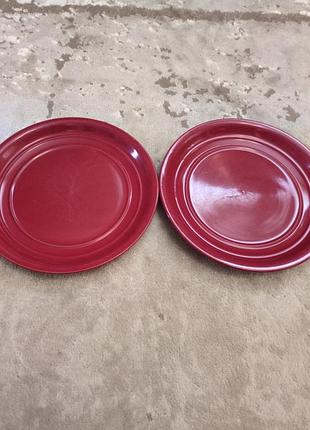 Керамические обеденные тарелки jcpenney bistro red (сша), 27 см - 2 шт
