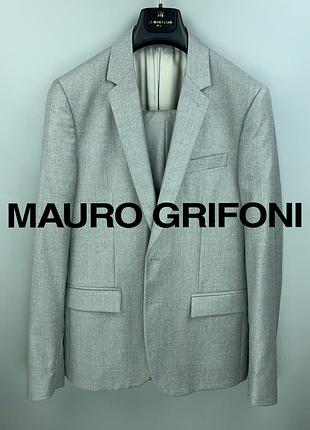 Mauro grifoni чоловічий класичний костюм двійка сірий меланж розмір 50 m чи невеликий l у версії лонг на високий зріст