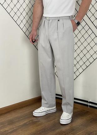 Світло сірі щільні вовняні класичні брюки statz thouser pants