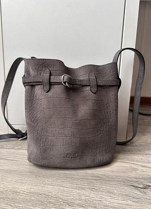 Polo ralph lauren сумка бочка мешок серая замшевая