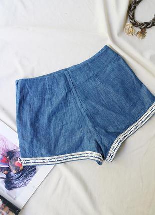 Брендовые летние шорты коттон zara с вышивкой 7