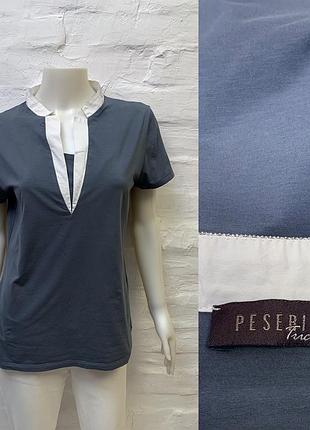 Peserico элегантная итальянская футболка преміум футболка поло peserico tricot оригінал італія люкс сіро-синя