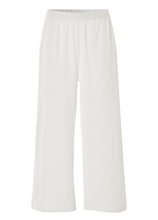 Брюки клеш укороченные для женщины esmara lycra® 472763 l белый