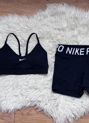 Nike pro спортивный комплект (топ+шорты)