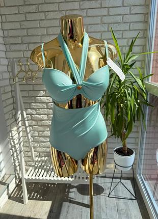 👙купальник👙 суцільний рр 40 l push up від hunkemoller sydney aggshell blue