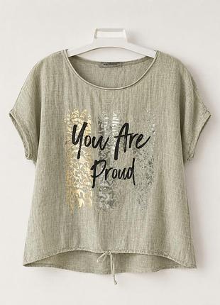 Легка бавовняна блуза/футболка з італії, 100% cotton 🇮🇹, xl-xxl