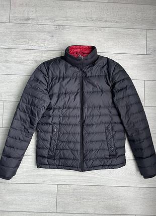 Чорна чоловіча куртка пуховик томмі хілфігер tommy hilfiger size m розмір оригінал