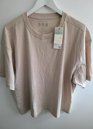 Однотонная футболка свободного кроя (boxy/oversized fit) от бренда primark, l