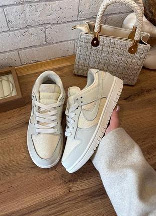 Стильні жіночі кросівки nike sb dunk low wmns lace pack - regal beige