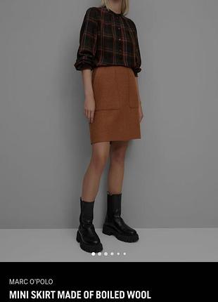 Marc o'polo мини-юбка из  варёной  шерсти.made in italy