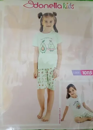 Детская пижамка для девочки с шортиками. 2/3 года, 8/9 лет
