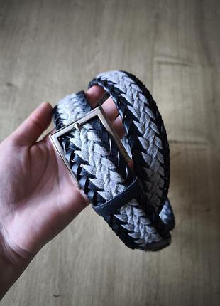 Стильний чоловічий плетений ремінь, made in italy. розмір — 100