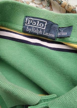 Яскраве вінтажне поло polo ralph lauren в смужку оригінал розмір l