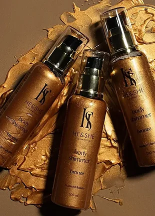 Шиммер для тела бронзовый bronze  he&she cosmetics 100 мл