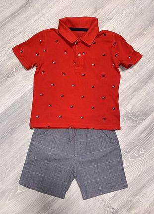 Футблолка-поло tommy hilfiger и шорты matalan на мальчика 4-5лет