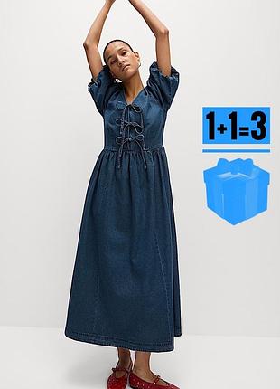 Джинсова довга сукня з кишенями m&s 18