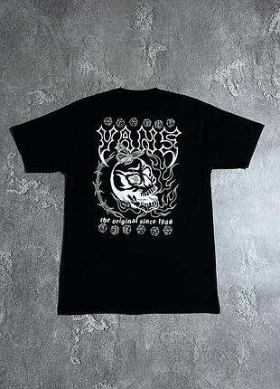 Футболка vans m розмір оригінал чорна з принтом черепа