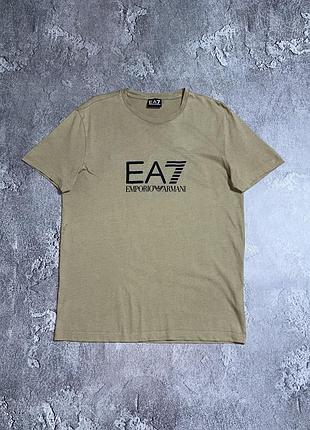 Футболка ea7 emporio armani m розмір оригінал чоловіча бежева хакі
